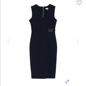 Calvin Klein V-Neck Sheath Dress